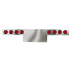 Turnpike Truck Trim 94 Inch SS T-Bar W/ Red / Red 8 Rnd 4 Inch Lights W/ Brackets