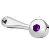 3 3/4 X 1 5/16 Inch Chrome Window Crank With Purple Jewel And 3/8 Inch Square Adapter
