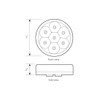2 Inch Round Low Profile Pearl LED Sealed Marker Light Kit With Grommet - Red LED / Red Lens