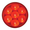 2 Inch Round Low Profile Pearl LED Sealed Marker Light Kit With Grommet - Red LED / Red Lens