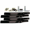 Poly Single Axle Fender Mounting Kit W/ Black Steel Triangular Mounting Brackets, Mount Tubes & Clamps