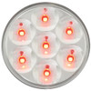 2 Inch Round Low Profile Pearl Marker Light Red LED / Clear Lens