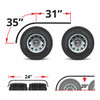 66 Inch Smooth Stainless Steel Flanged Half Fender Kit W/ 9 Inch Swivel Fender Bracket