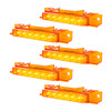 6 LED Amber Competition Series Exterior Visor Light W/ Amber Lens- 5 Pack For Volvo VNL