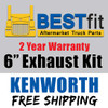 BESTfit 6 Inch Chrome Exhaust Kit For Kenworth T600/T800/W900 Non-AeroCab