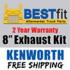 BESTfit Chrome 8 Inch Exhaust Kit For Kenworth W900B/W900L AeroCab 1994-2007 W/40 Inch Steps