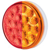 4 Inch Round Double Fury Color Changing Dual Function Light - Red & Amber LED / Clear Lens