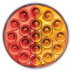 4 Inch Round Double Fury Color Changing Dual Function Light - Red & Amber LED / Clear Lens