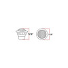 0.75 Inch Red 3 Diode LED Mini Button Marker Light W/ Reflector