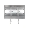 Enclosed Style Smooth Aluminum Cab Rack W/ 3 Exterior Cabinets & Interior Shelf In Center Cabinets 78 X 68 X 18 Inch