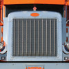 Roadworks Stainless Steel Triple Diamond Punched Grille Insert W/ Vertical Grille Bars & Small 1/4 Inch Circles For Peterbilt 379