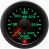 EV2 2-1/16 Inch Transmission Oil Temperature Gauge 100-280F W/ Black Bezel & Built-In Warning Light