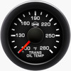 EV2 2-1/16 Inch Transmission Oil Temperature Gauge 100-280F W/ Black Bezel & Built-In Warning Light