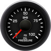 EV2 2-1/16 Inch Oil Pressure Gauge 0-100 PSI W/ Black Bezel & Built-In Warning Light