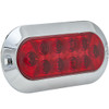 6 Inch Oval Stop/Turn/Tail Surface Mount LED Light W/ Chrome Housing- Red LED/ Red Lens