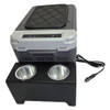 Black & Gray Refrigerator Center Console W/ Dual Cup Holders- 24 X 12.5 X 12 Inch For Kenworth, Freightliner, Peterbilt & International Day Cab