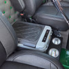 Black & Gray Refrigerator Center Console W/ Dual Cup Holders- 24 X 12.5 X 12 Inch For Kenworth, Freightliner, Peterbilt & International Day Cab