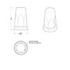 33MM X 3.25 Inch Extra Tall Push-On Nut Covers W/ Flange - 60 Pack