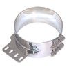 Lincoln Chrome 7 Inch Exhaust Mounting Clamp W/ 4 Bolt Mount For Non AeroCab Kenworth Models