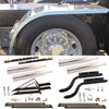 60 Inch Smooth Rolled Edge Flange Half Fenders W/ Mounting Kit, Triangular Style Center Mounting Brackets 16 Gauge Stainless Steel