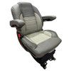 Vendetta Premium Mid Back Air Seat Gray 2 Tone Leather W/ Black Stitching, STD Base & Heated