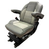 Vendetta Premium Mid Back Air Seat Gray 2 Tone Leather W/ Black Stitching, STD Base & Heated