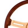 Steering Wheel 18 Inch Rose Gold 4 Spoke W/ Horn Button & Wood Grain Bezel