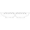 10 Inch Stainless Blind Mount Drop Visor W/ 10 Challenger Light Holes For Kenworth T800 Flat Glass
