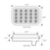 Rectangle Low Profile Spyder Light - Red LED / Clear Lens