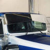 10 X 7 Inch Polished Stainless Steel Reverse Bowtie Visor - 2 Piece - Side Mount For Kenworth T600, T800, W900B, W900 L W/ Flat Glass