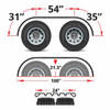 Galvanized Steel 80 Inch Single Axle Fender W/ Thin Beaded Edge