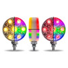 Amber/Red/RGB Dual Function Double Face Round LED Stop, Turn, Tail & Auxiliary Light W/ Clear Lens