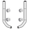 American Eagle 8 X 114 Inch SS Flat Top Exhaust Kit W/ Below The Frame Multibend Elbows For Kenworth T600, T800 & W900L/B Aerocab