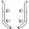American Eagle 8-5 X 120 Inch Stainless Steel Exhaust Kit With Curve Stacks & OE Style Elbows For Kenworth T600, T800 & W900L/B Aerocab
