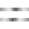 Stainless Steel Day Cab Panels W/ 9 Total 2 Inch Light Holes, Dual Step Lights For Kenworth T800 Split Fender