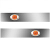 5 X 38 Inch Stainless Steel Sleeper Extension Panel W/ P3 Amber/Amber Light For Kenworth T800
