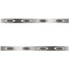 62 Inch Stainless Steel Sleeper Panels W/ 8 P1 Amber/Smoked LEDs For Kenworth T660, T800, W900