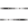 62 Inch Stainless Steel Sleeper Panels W/ 10 Round 2 Inch Amber/Clear LEDs For Kenworth T660, T800, W900