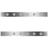 3 X 42 Inch Stainless Steel Cab Panel W/ 6 - 3/4 Inch Amber LED Lights For Kenworth T800 Non-Aerocab