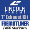Lincoln Chrome 7-5 Inch Exhaust Kit With OE Style Elbows For Freightliner Classic & FLD