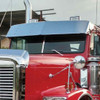 Freightliner Classic & FLD 15 Inch Stainless Steel Drop Visor For Flat Top Models W/ Door Mounted Mirrors