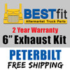 BESTfit Chrome 6 Inch Exhaust Kit With Long Drop Elbows For Peterbilt 379, 378 & 389 Glider BESTfit Chrome 6 Inch Exhaust Kit With Long Drop Elbows For Peterbilt 379, 378 & 389 Glider