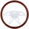 18 Inch Chrome 4 Spoke Boss Wood Steering Wheel For Freightliner