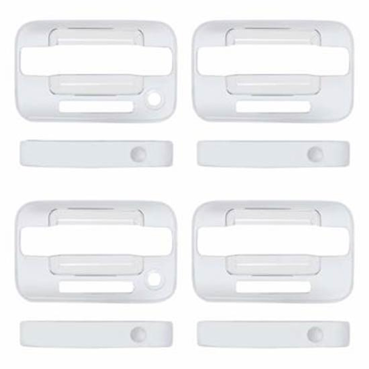 Chrome Door Handle Cover Set For 2004 & Newer Ford F-150 4 Door Models W/  Keyless Entry