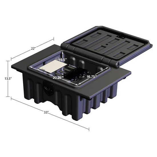 Minimizer 33.5 X 13.5 X 22 Inch Poly In-Frame Tool Box - 4 State