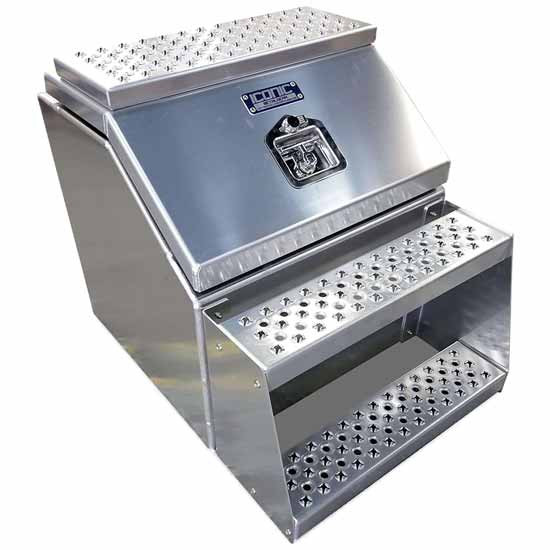 Stackable Step Boxes Smooth Aluminum 24 Inch Wide Big Mount Step Box - 4 State Trucks