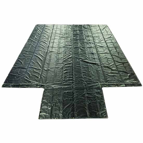Black Vinyl Lightweight Lumbar Tarp 26 X 20 Ft With 6 Foot Drop