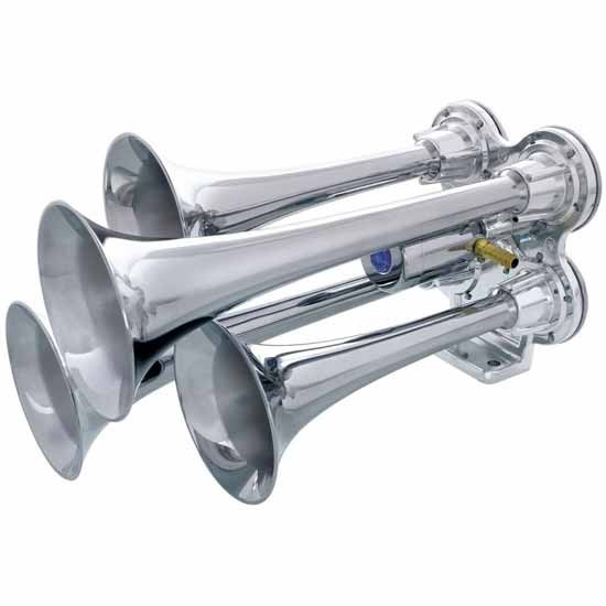 17 Inch Chrome Metal Train Air Horn – 150 DB Single Trumpet 12V (Display Unit, Save $)