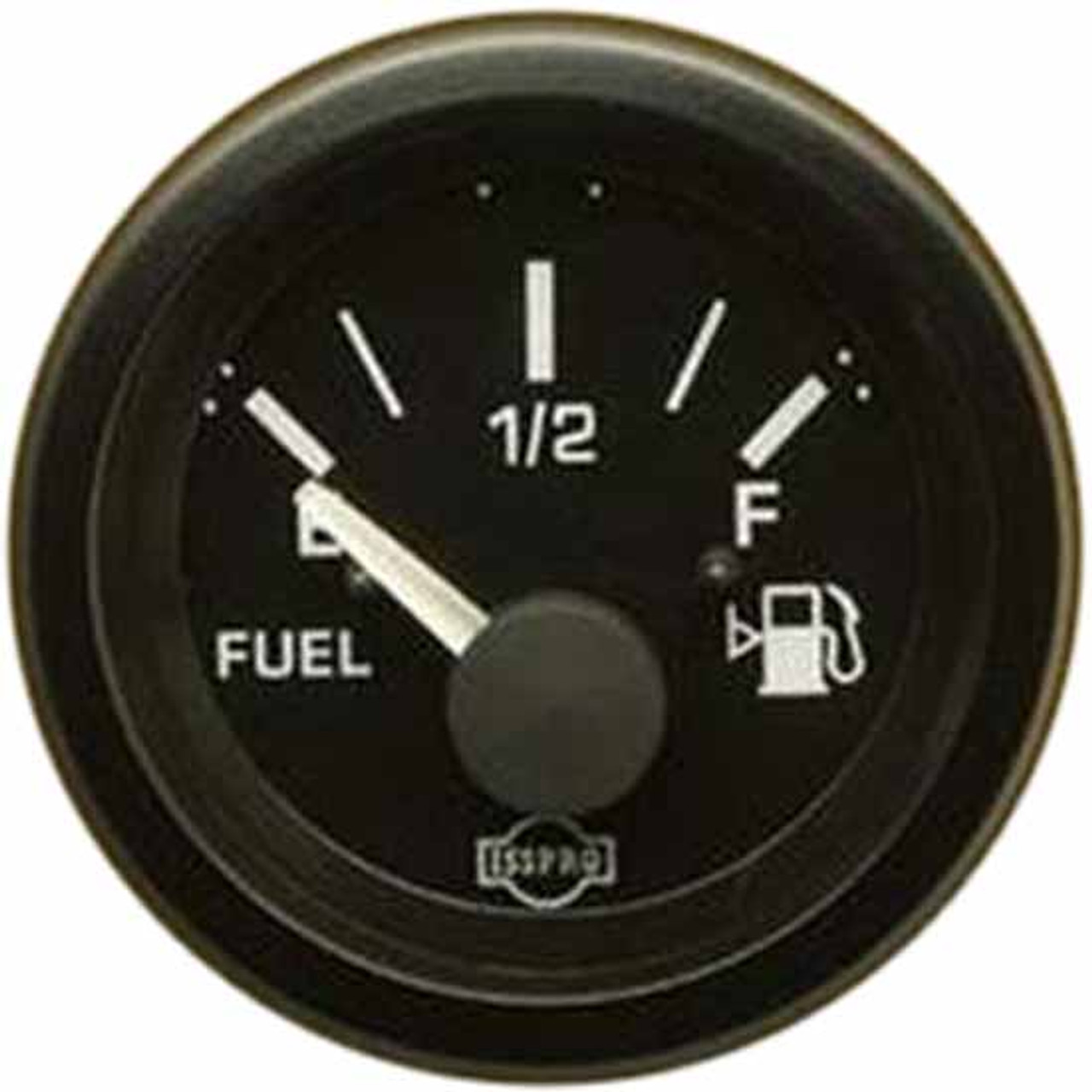 Isspro 21/16 Inch Fuel Level Gauge 24033 Ohms W/ Black Bezel & White