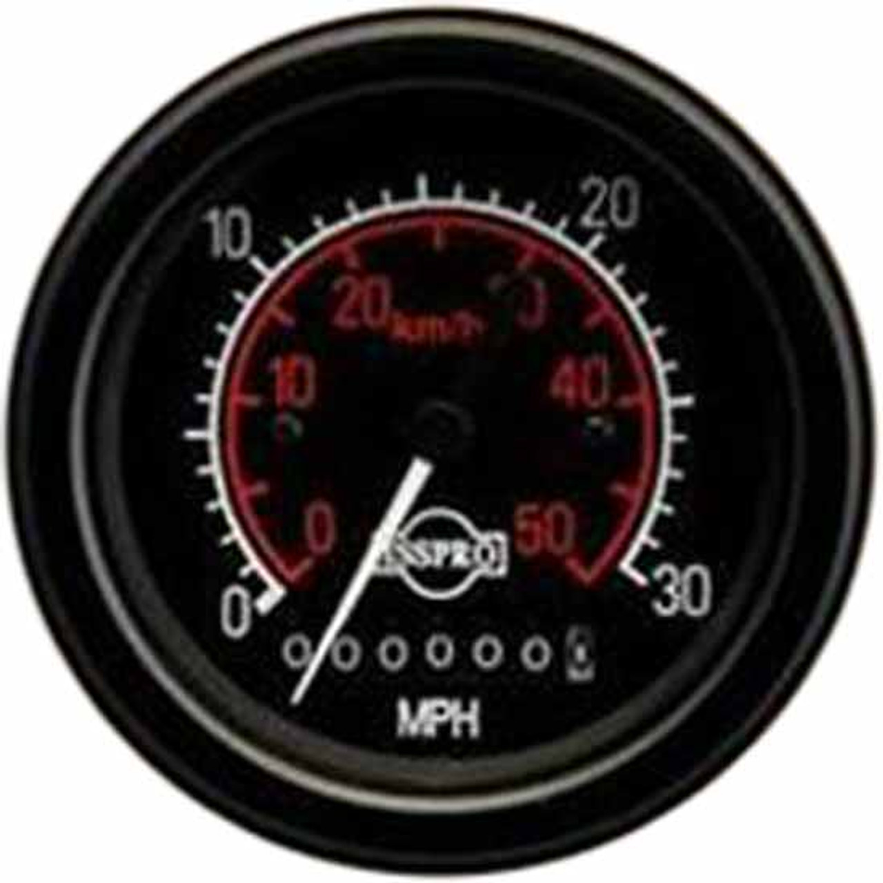 Isspro 3.375 Inch Black Programmable Electric Speedometer 030 MPH W